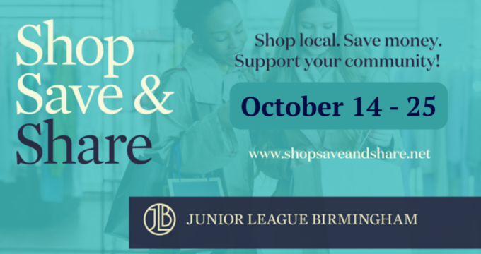 Spend $40, Save 20% to Support the Junior League of Birmingham